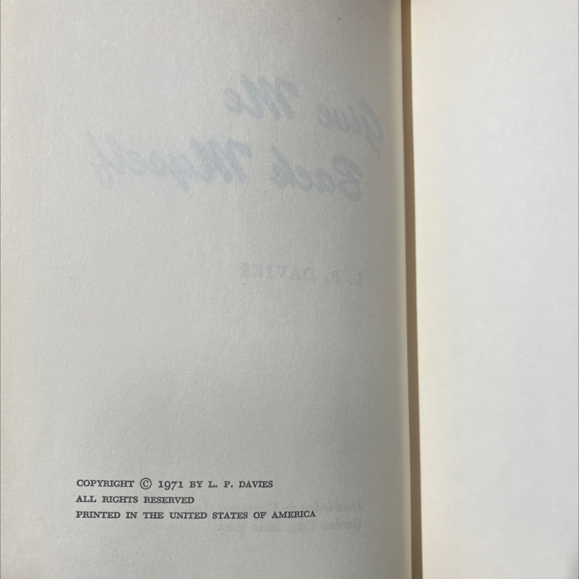 give me back myself book, by l. p. davies, 1971 Hardcover image 3