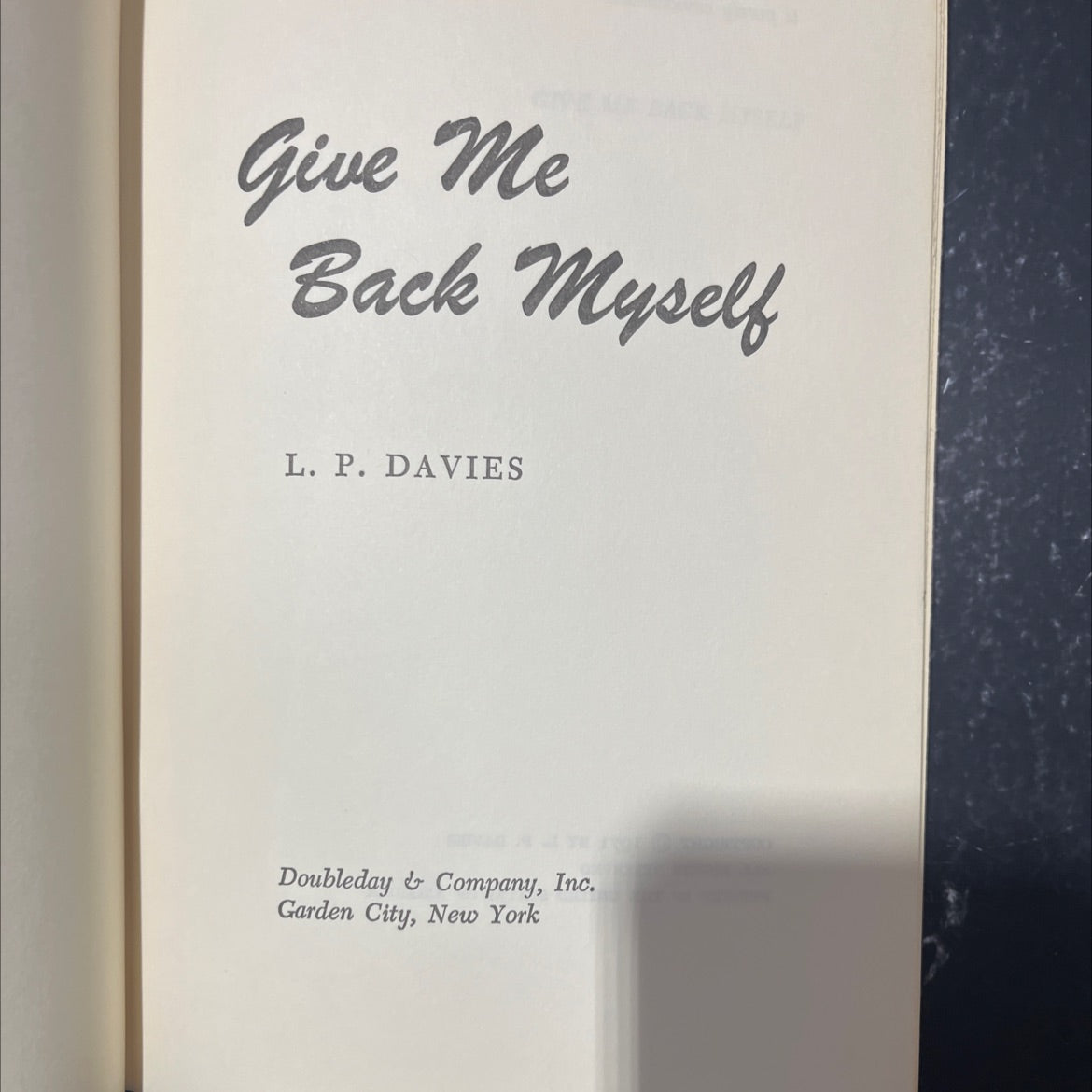 give me back myself book, by l. p. davies, 1971 Hardcover image 2
