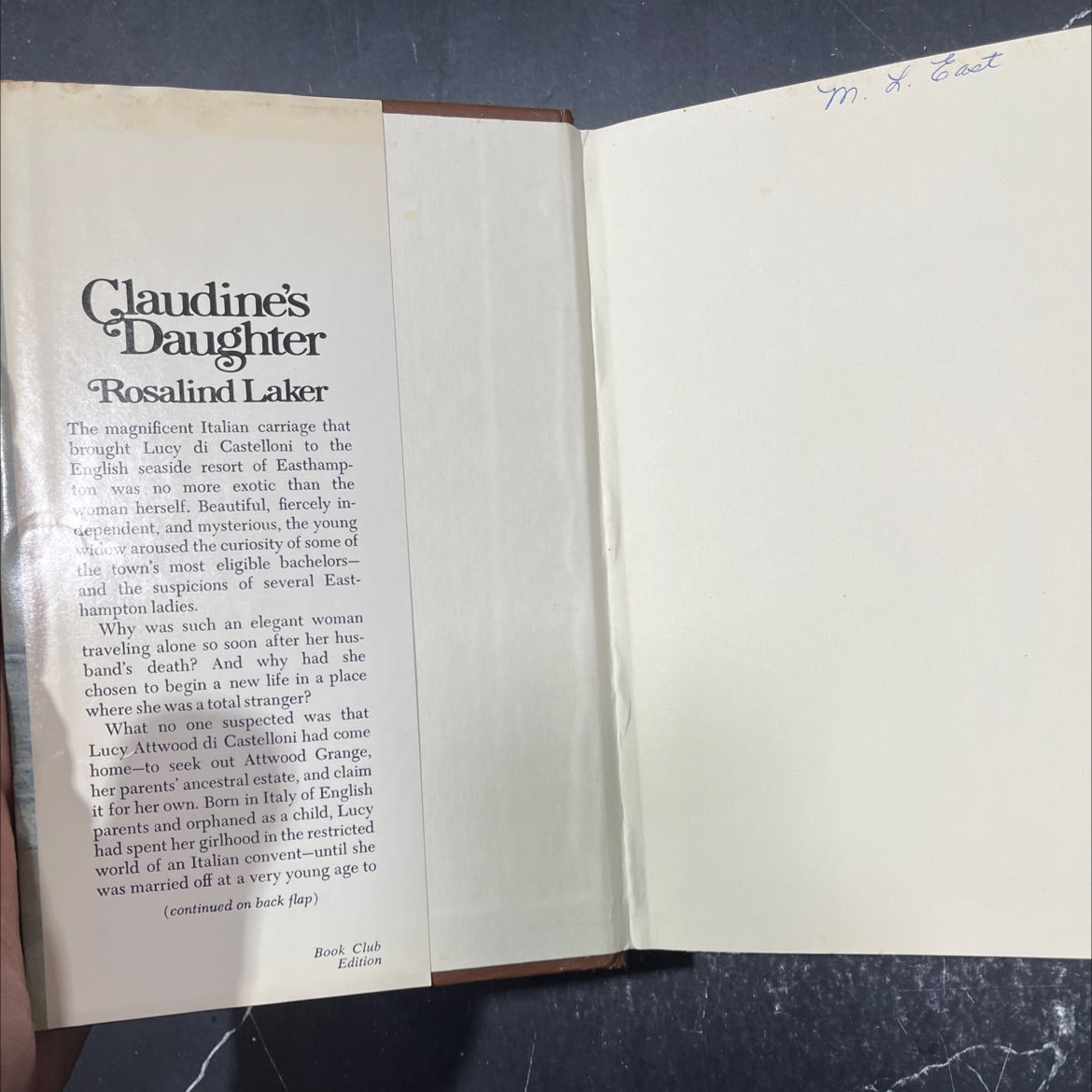 glaudine's daughter book, by rosalind laker, 1979 Hardcover image 4