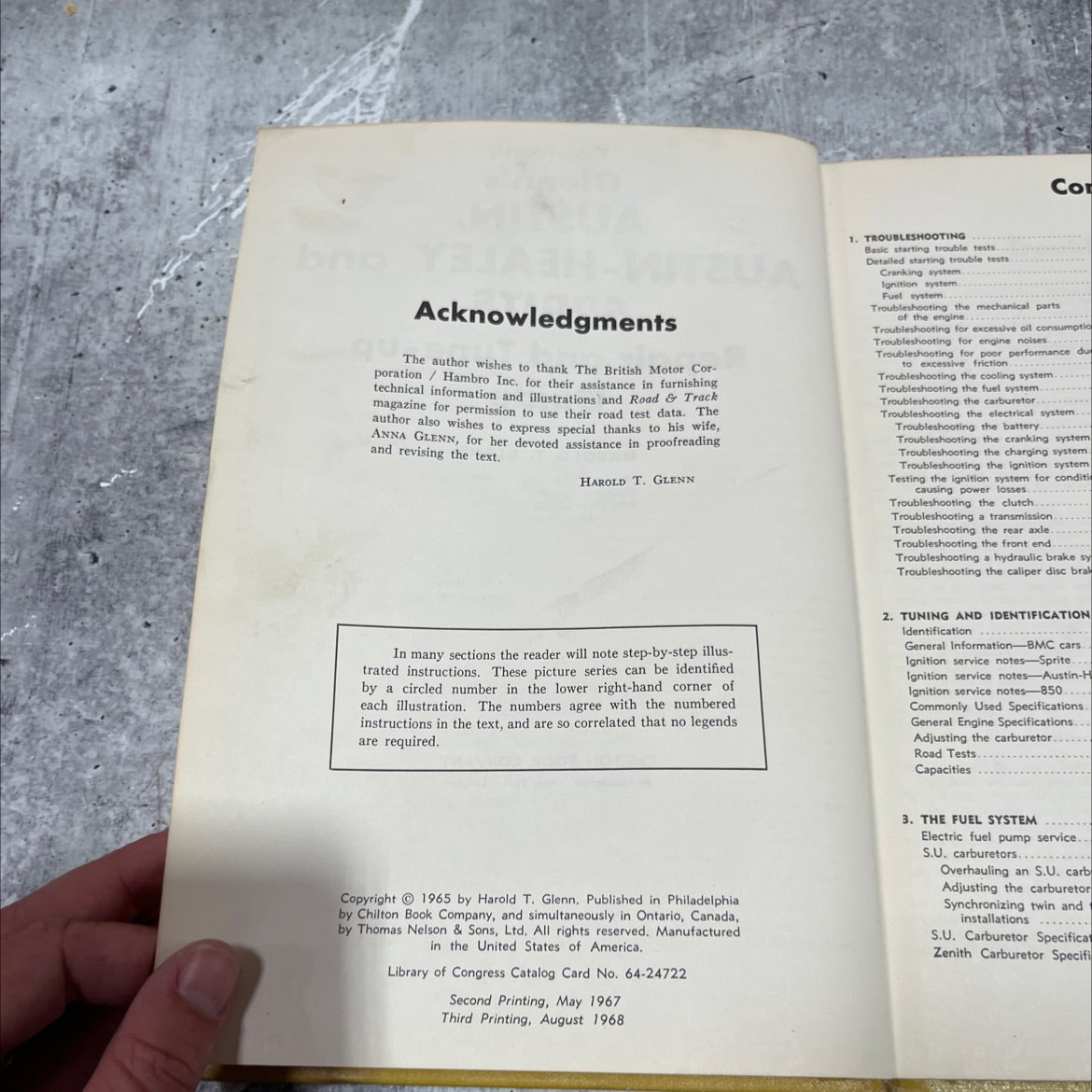 glenn's austin, austin-healey and sprite repair and tune-up guide book, by harold t. glenn, 1968 Hardcover image 3