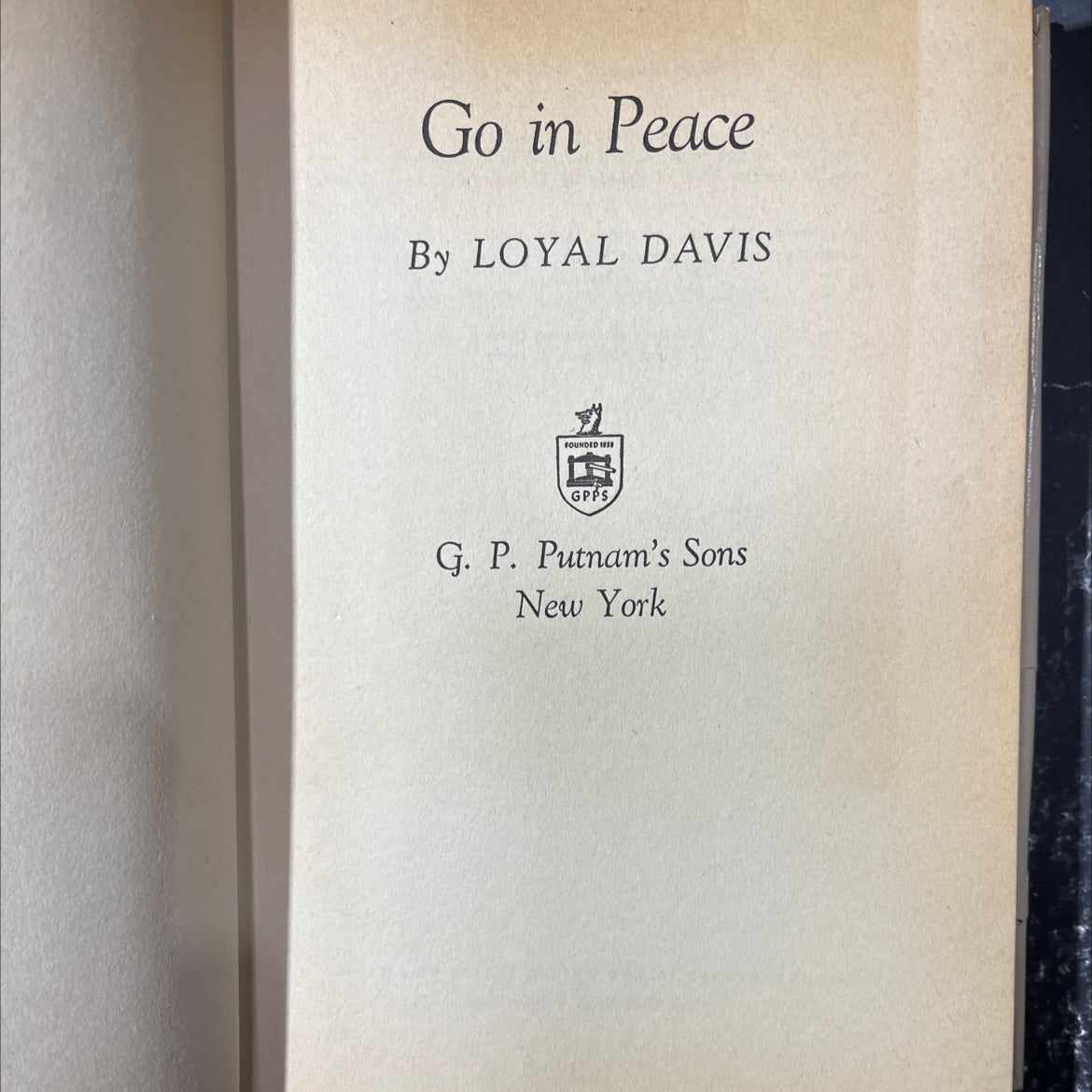 SIGNED go in peace book, by loyal davis, 1954 Hardcover, First Edition, Rare, Vintage image 2