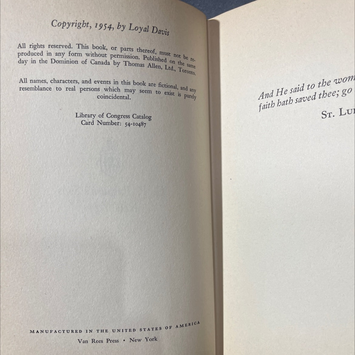 SIGNED go in peace book, by loyal davis, 1954 Hardcover, First Edition, Rare, Vintage image 3