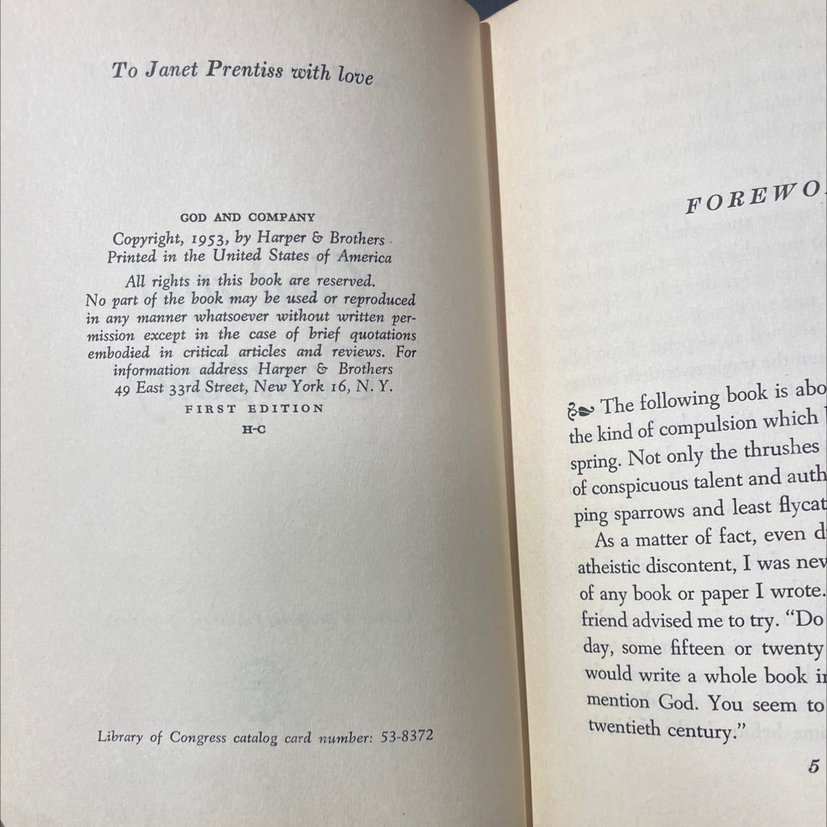 god and company book, by zephine humphrey, 1953 Hardcover image 3