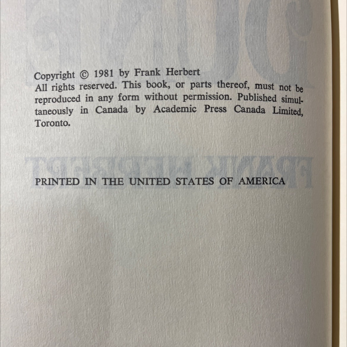 god emperor of dune book, by frank herbert, 1981 Hardcover image 3