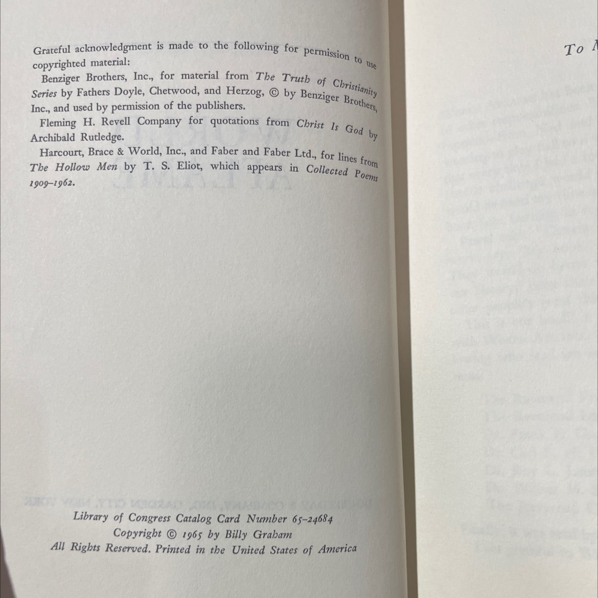 god happiness er world aflame book, by billy graham, 1965 Hardcover image 3