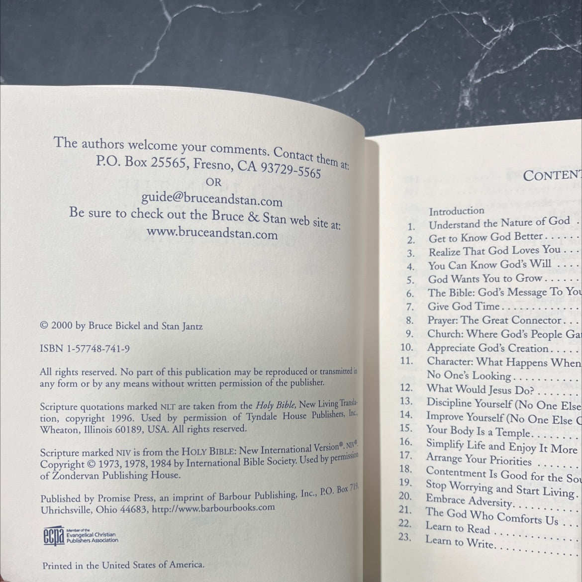 god is in the small stuff graduate's edition book, by Bruce Bickel and Stan Jantz, 2000 Leather image 3
