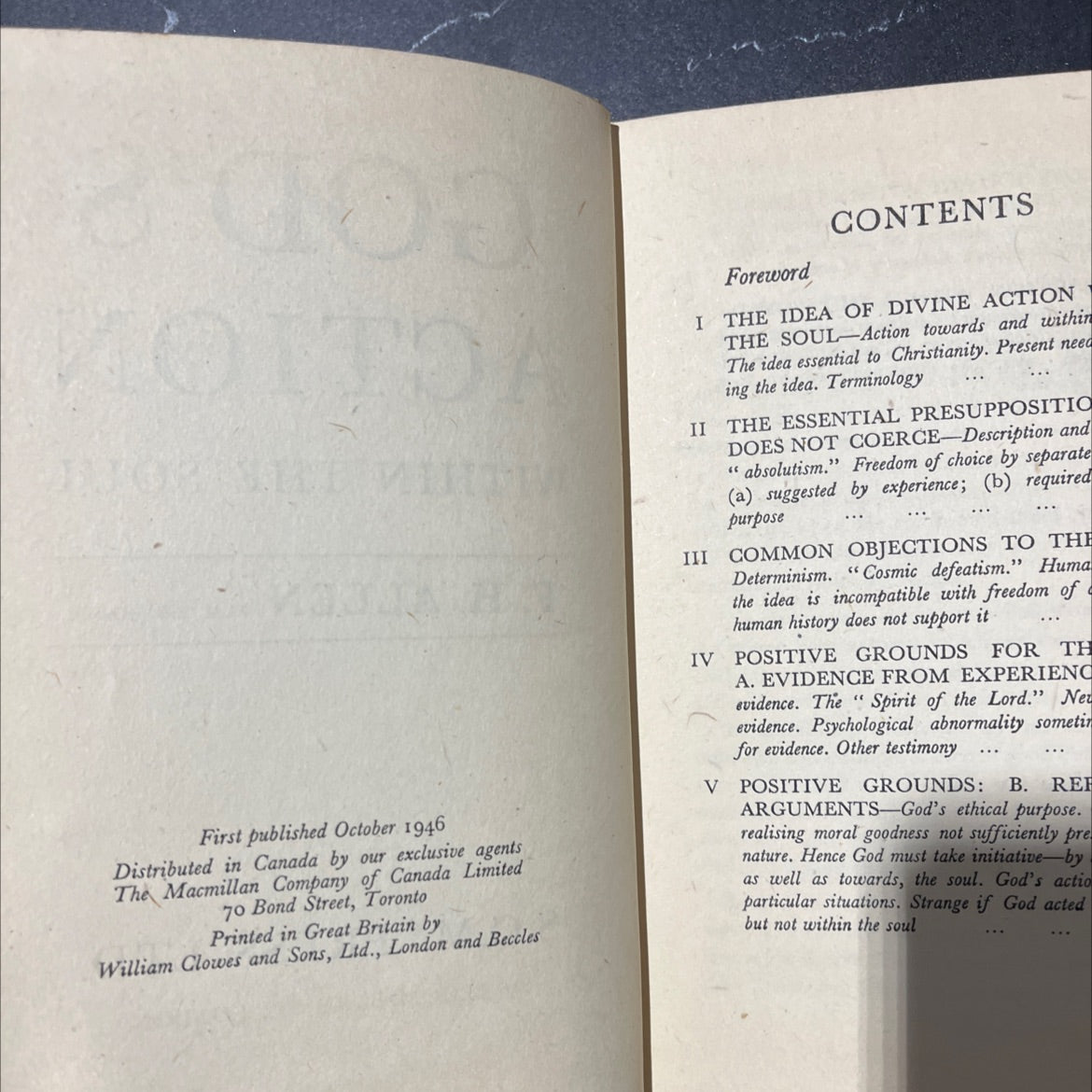 god's action within the soul book, by f. h. allen, 1946 Hardcover image 3