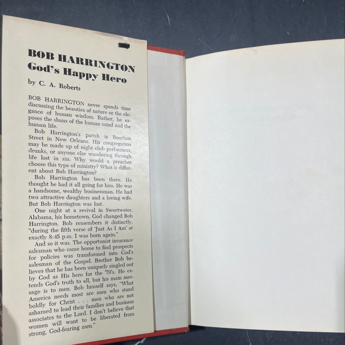 god's happy hero book, by C. A. Roberts, 1974 Hardcover image 4