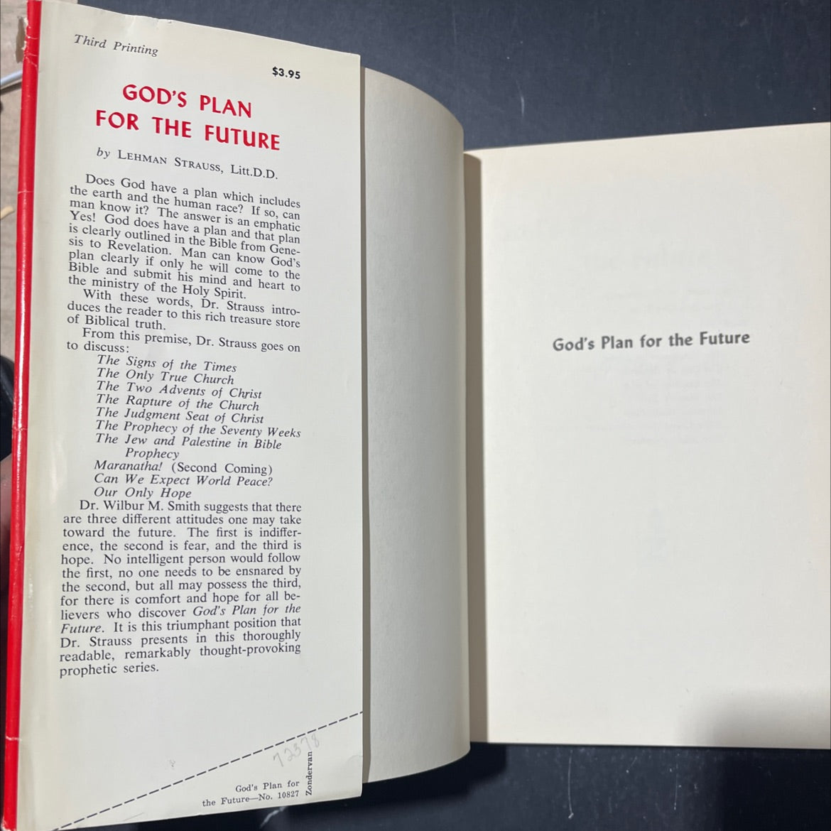 god's plan for the future book, by lehman strauss, 1967 Hardcover image 4