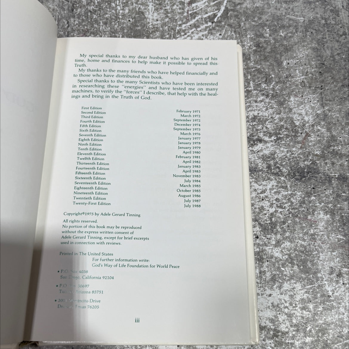 god's way of life book, by adele gerard tinning, 1988 Hardcover image 3