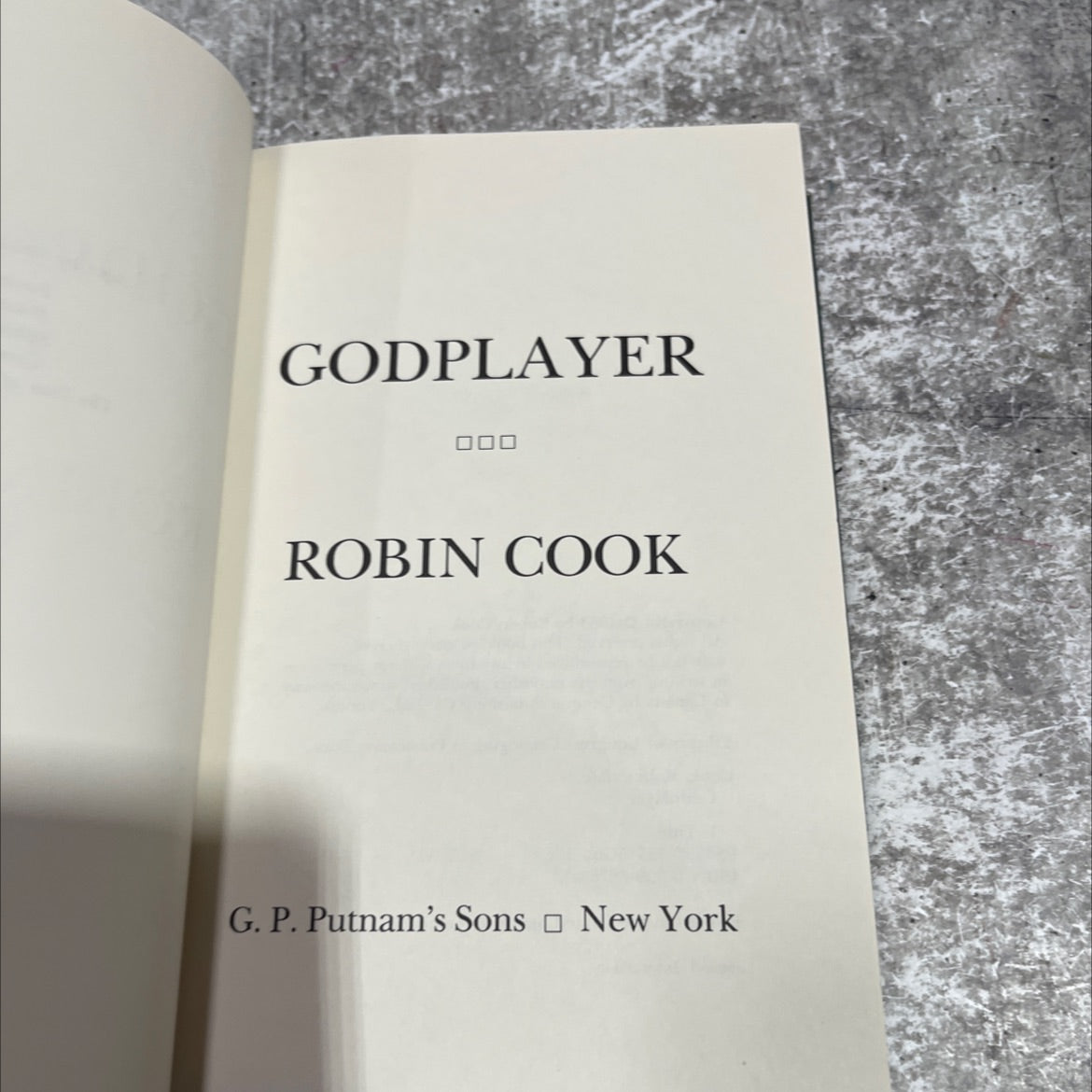 godplayer book, by robin cook, 1983 Hardcover image 2