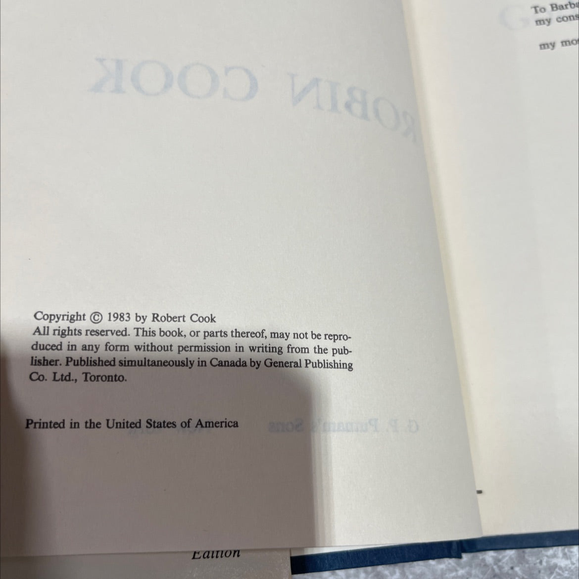 godplayer book, by robin cook, 1983 Hardcover image 3