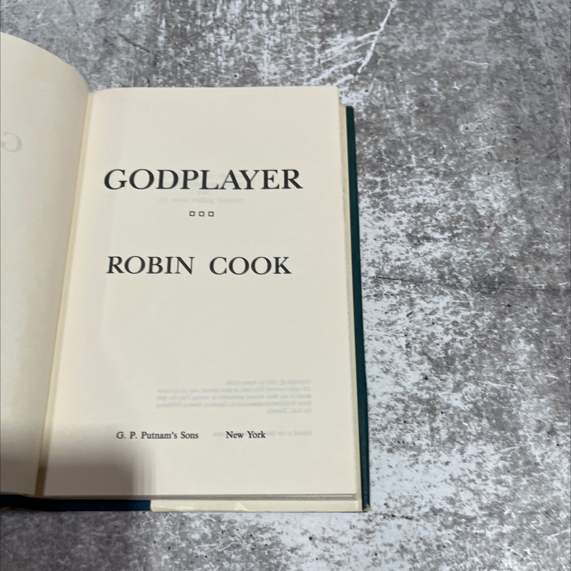 godplayer book, by robin cook, 1983 Hardcover image 2