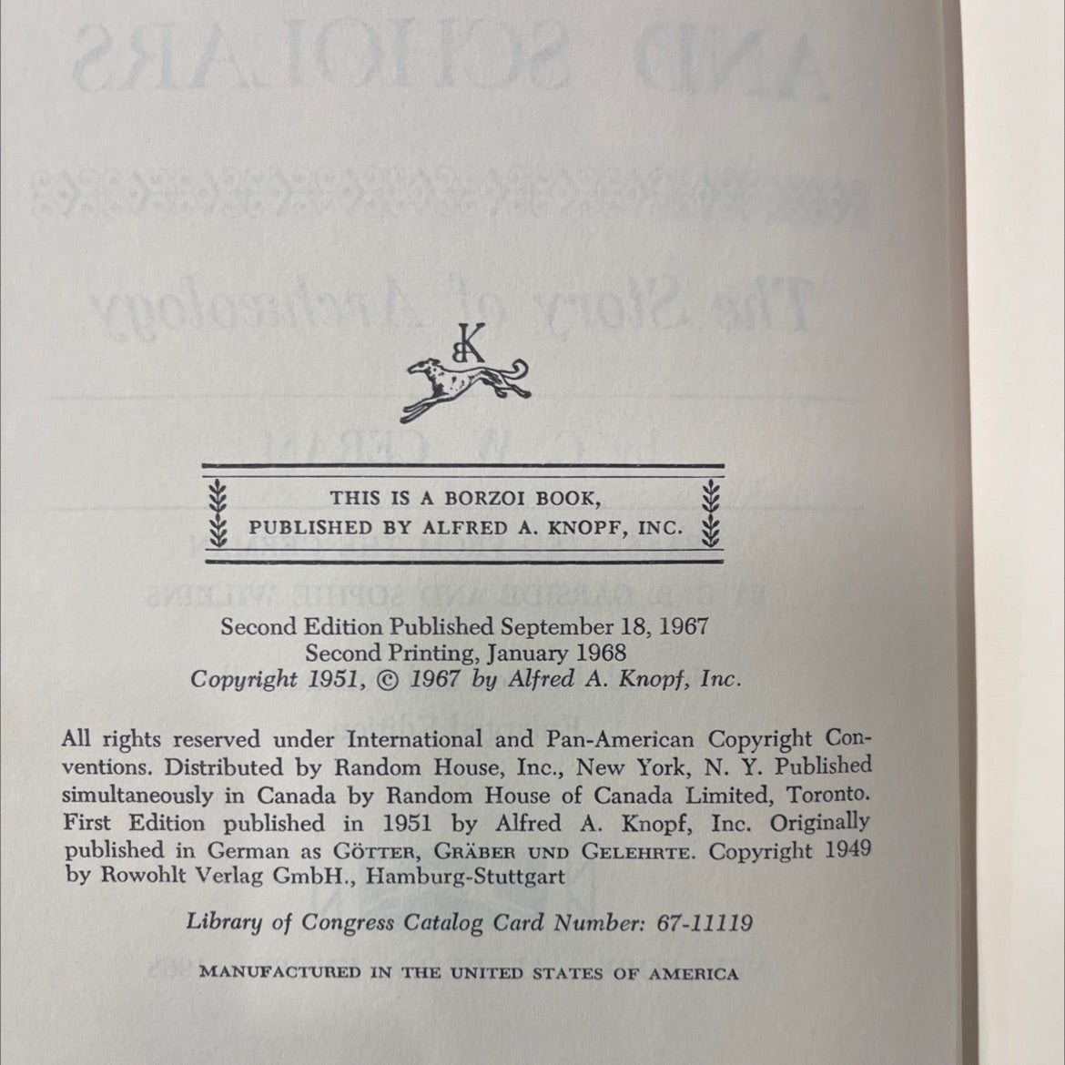 gods, graves, and scholars book, by C. W. Ceram, 1967 Hardcover image 3