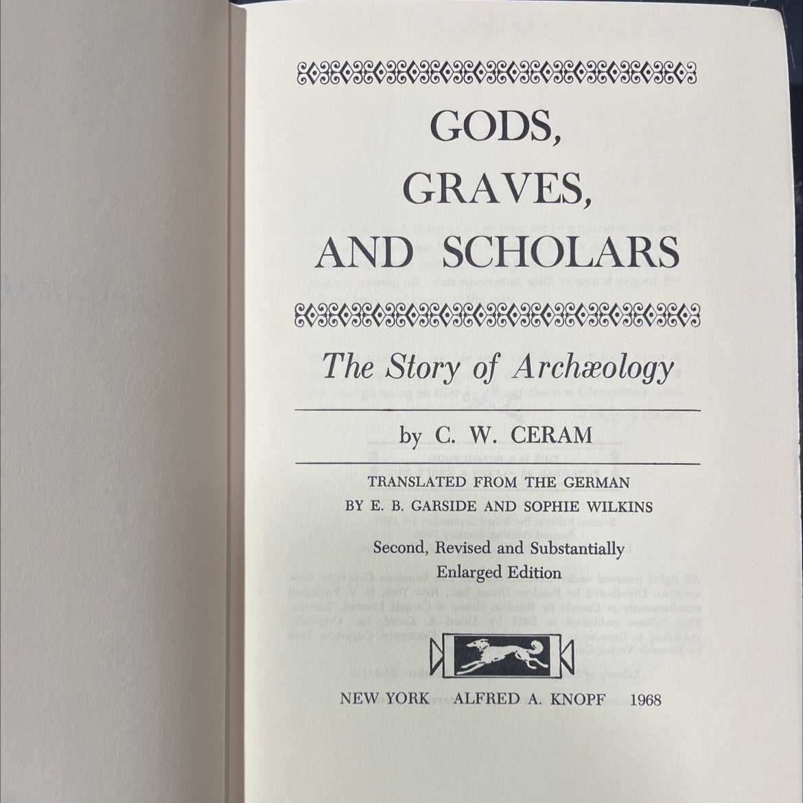 gods, graves, and scholars book, by C. W. Ceram, 1967 Hardcover image 2