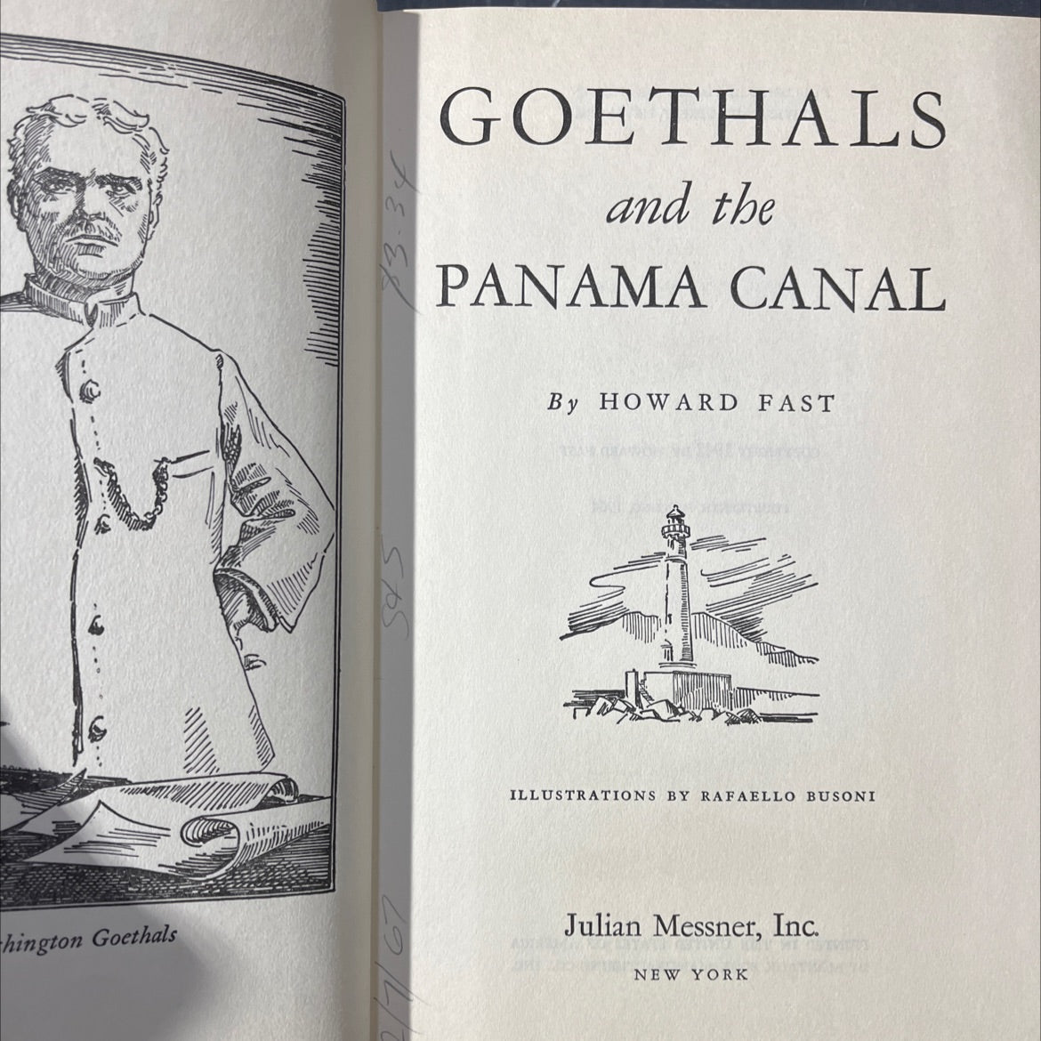 goethals and the panama canal book, by howard fast, 1964 Hardcover image 2