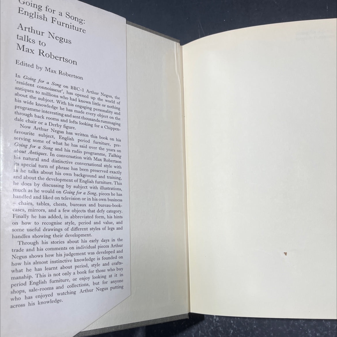 going for a song: english furniture book, by arthur negus, 1969 Hardcover image 4