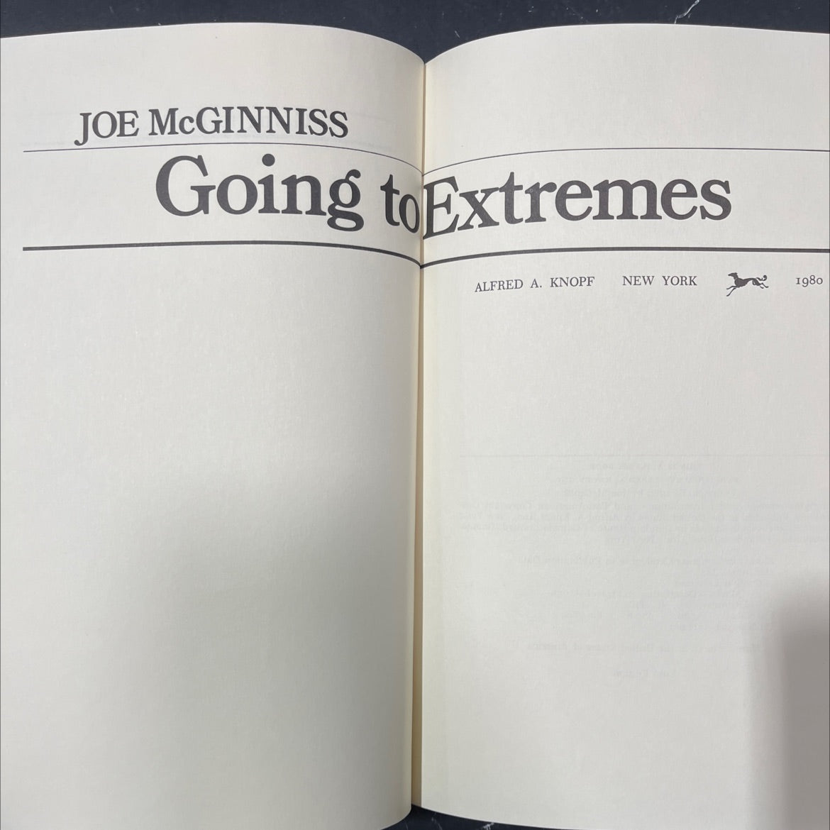 going to extremes book, by joe mcginniss, 1980 Hardcover image 2