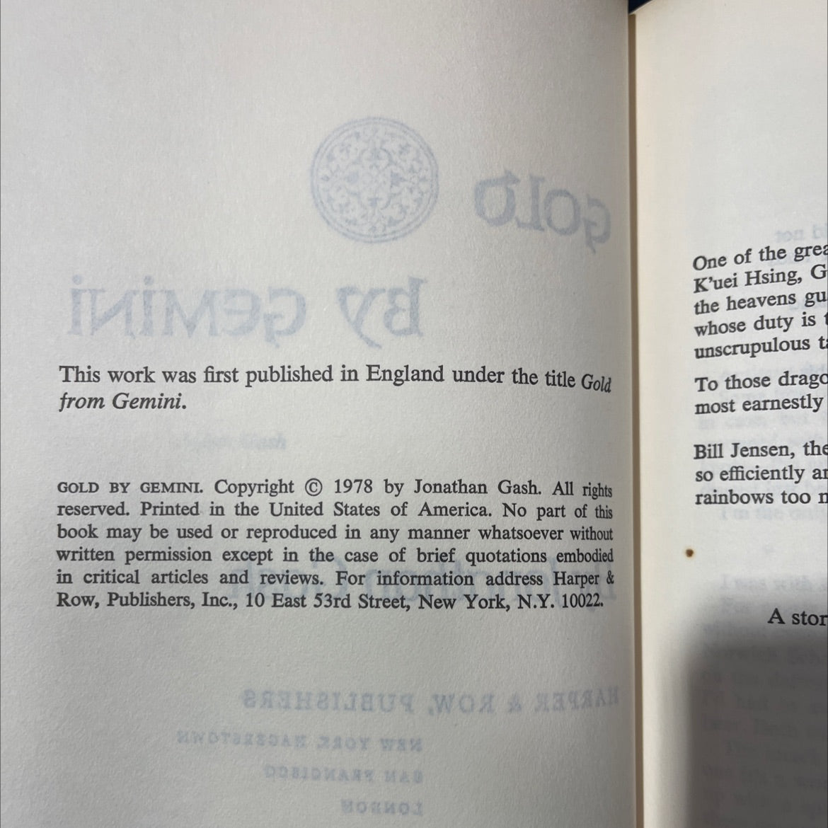 gold by gemini book, by Jonathan Gash, 1978 Hardcover image 3