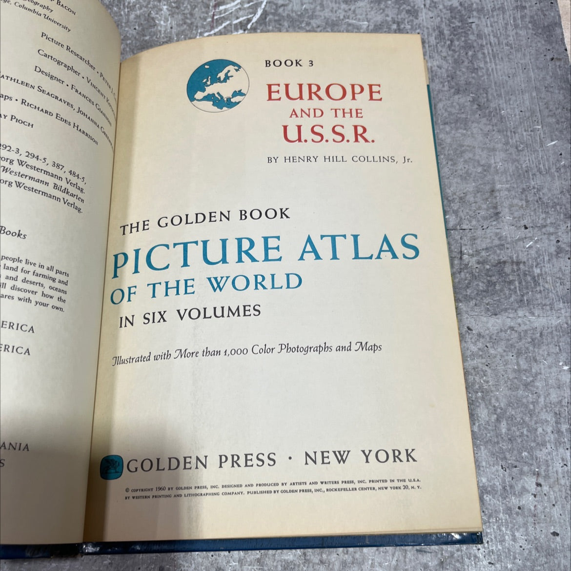 golden book picture atlas of the world in six volumes book, by henry hill collins, jr., 1960 Hardcover image 2