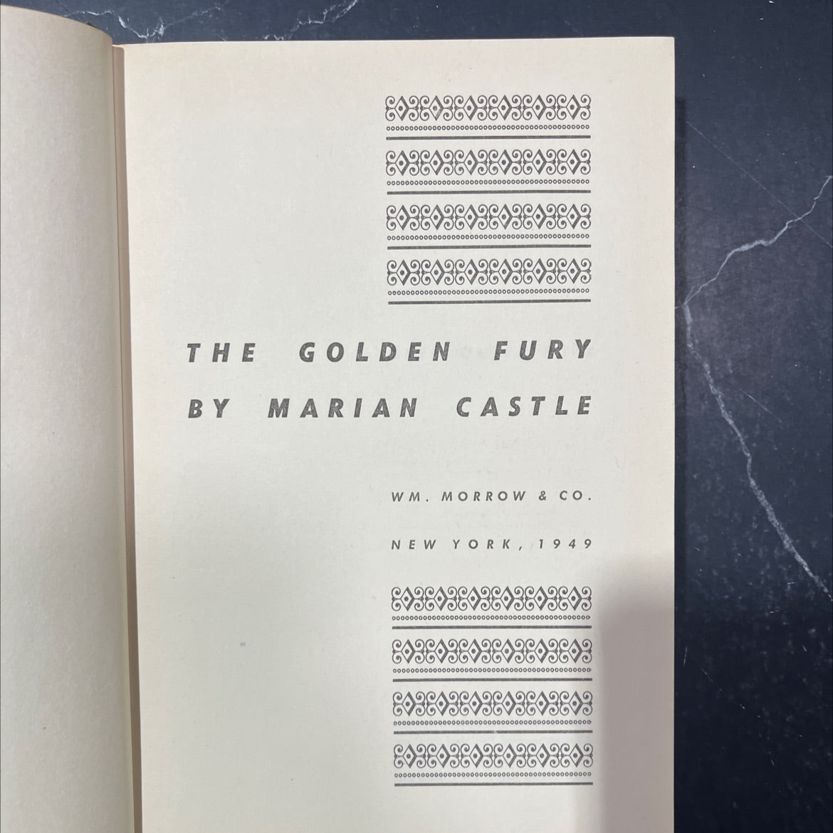 golden fury the book, by Marian Castle, 1949 Hardcover image 2