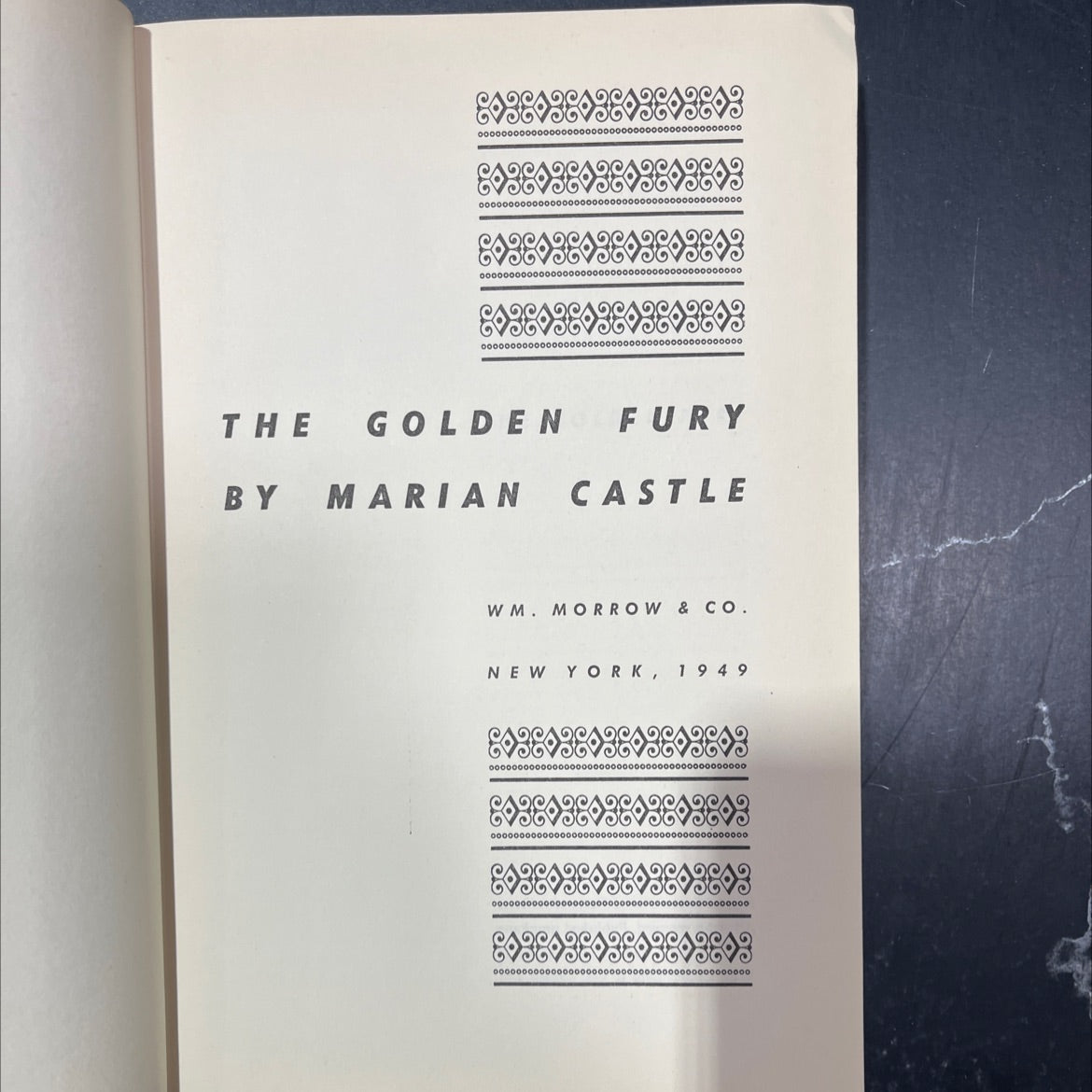 golden fury the book, by Marian Castle, 1949 Hardcover image 2