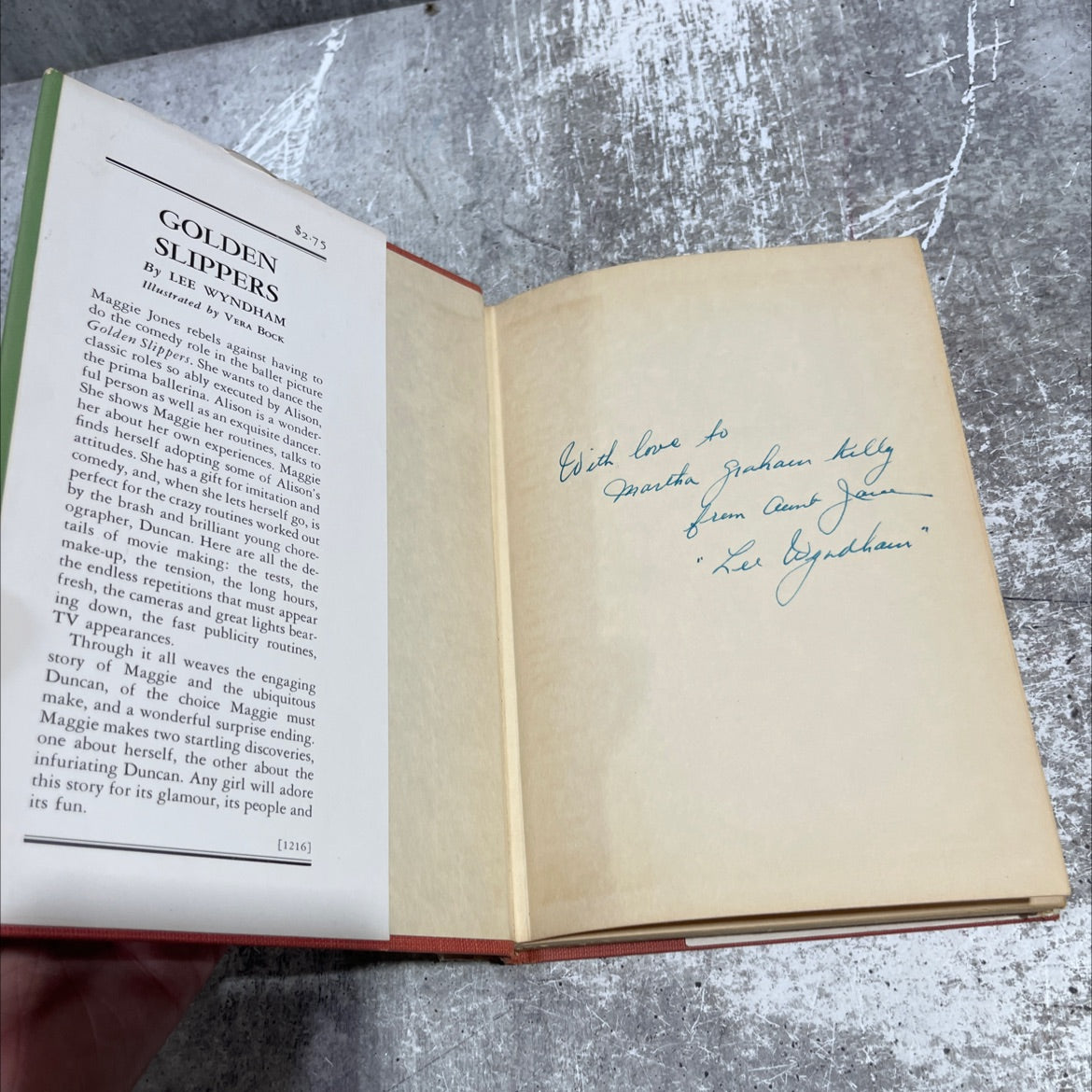SIGNED golden slippers book, by lee wyndham, 1953 Hardcover, First Edition, Vintage image 4