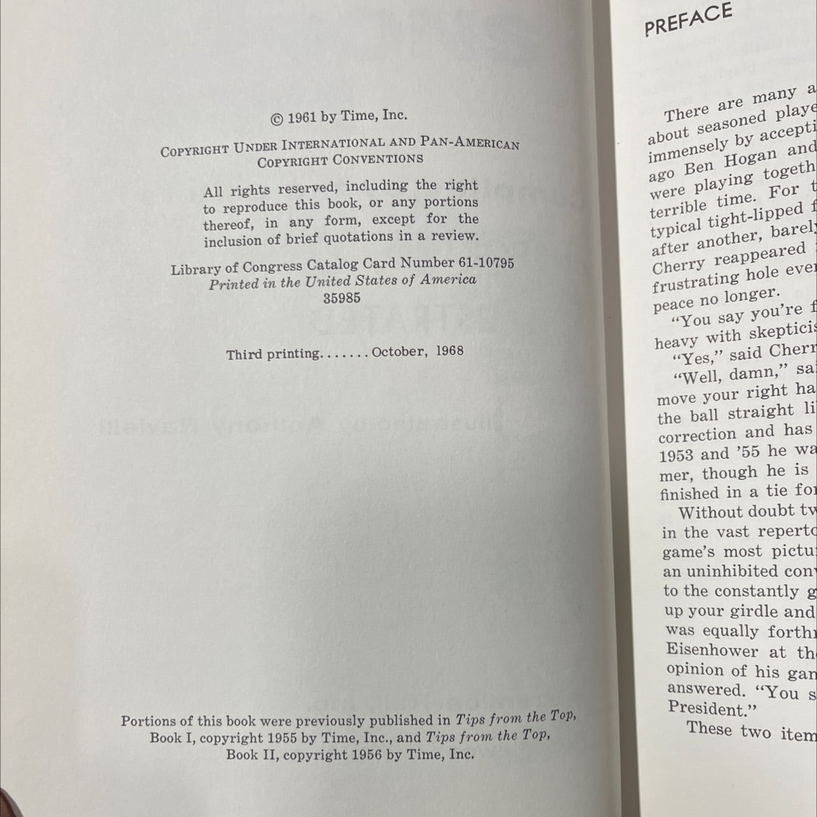 golf lessons, from the pros book, by unknown, 1968 Hardcover image 3