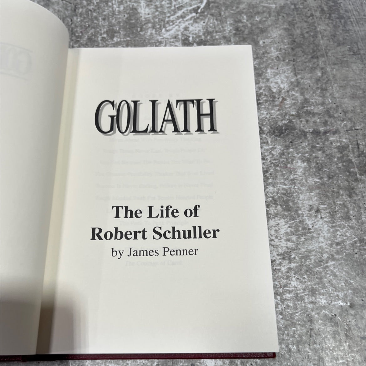 goliath the life of robert schuller book, by james penner, 1992 Hardcover image 2