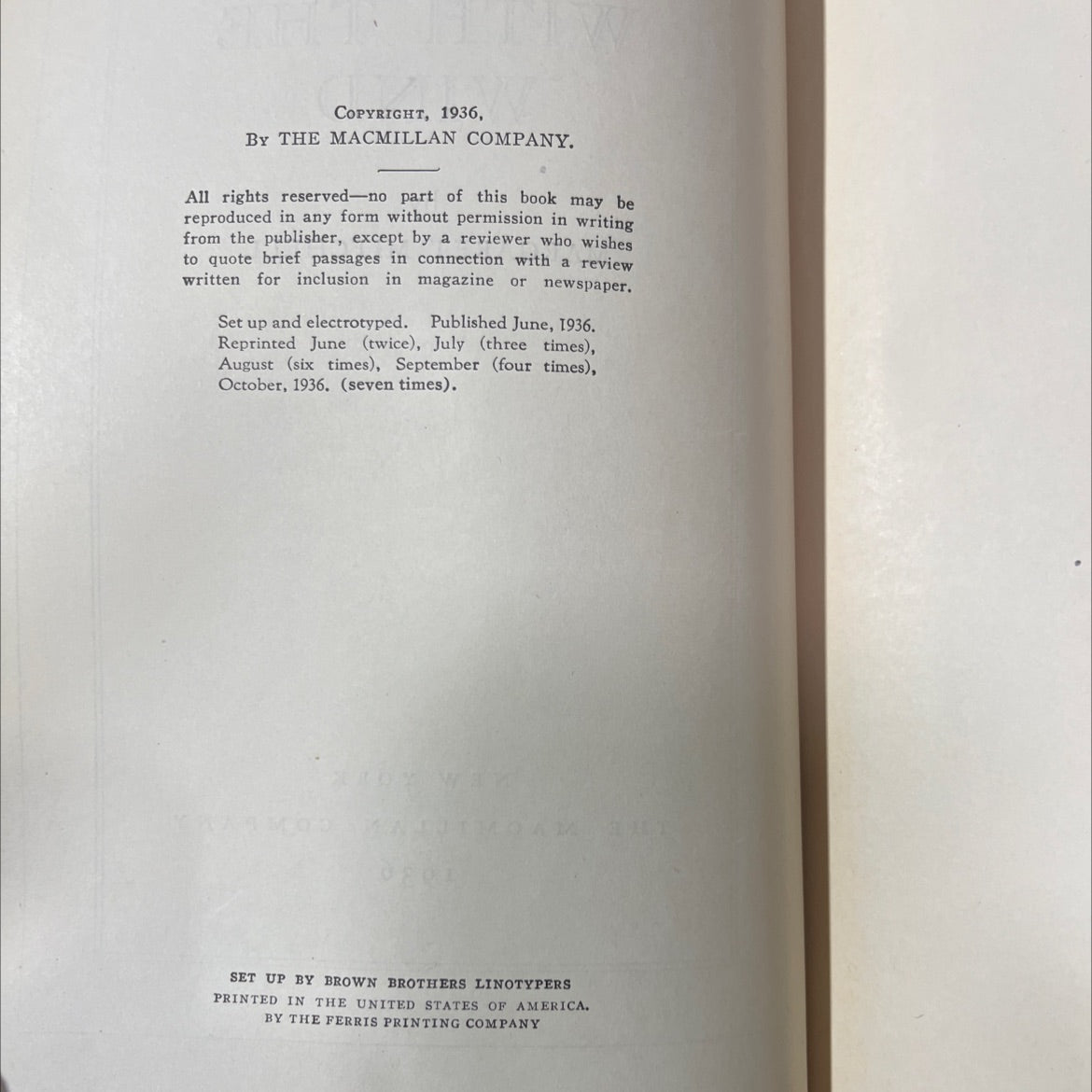 gone with the wind book, by margaret mitchell, 1936 Hardcover image 3