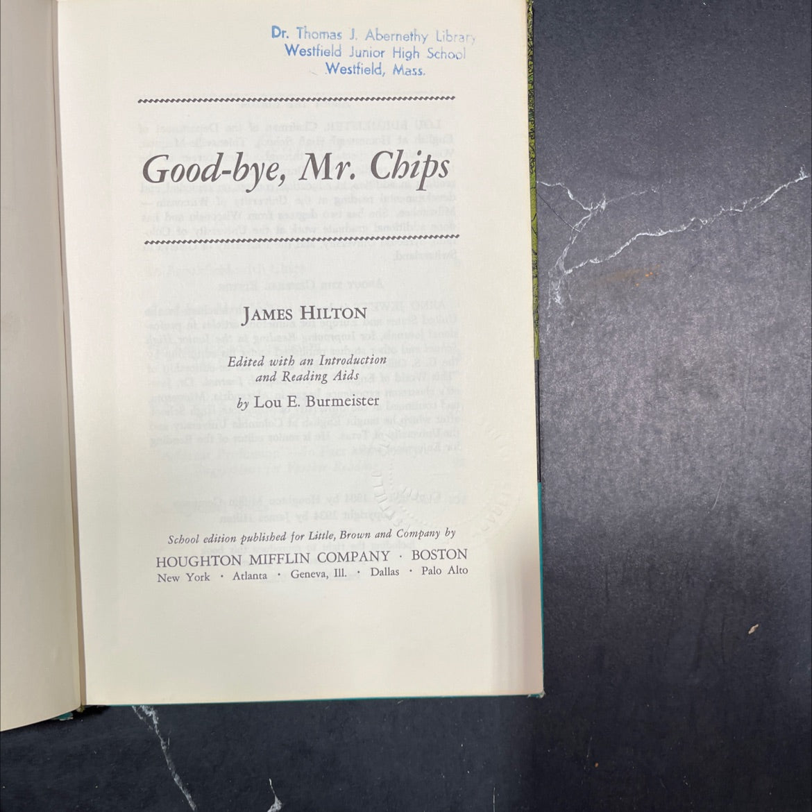good-bye, mr. chips book, by james hilton, 1964 Hardcover image 2