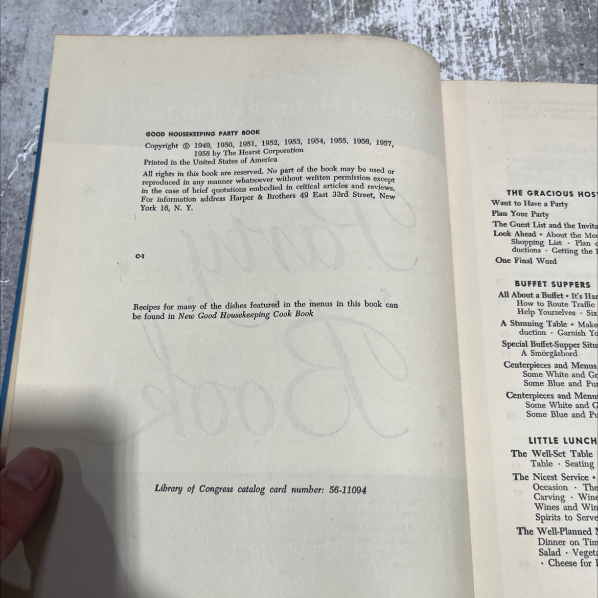 SIGNED good housekeeping party book book, by Dorothy Marsh, Carol Brock, 1958 Hardcover, Vintage image 3