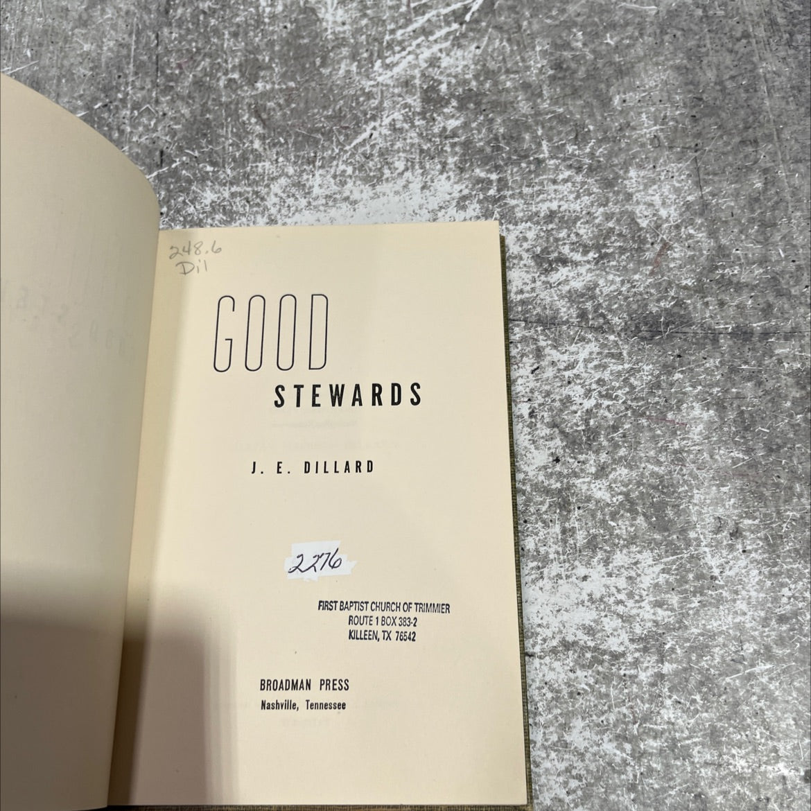 good stewards book, by j. e. dillard, 1953 Hardcover image 2
