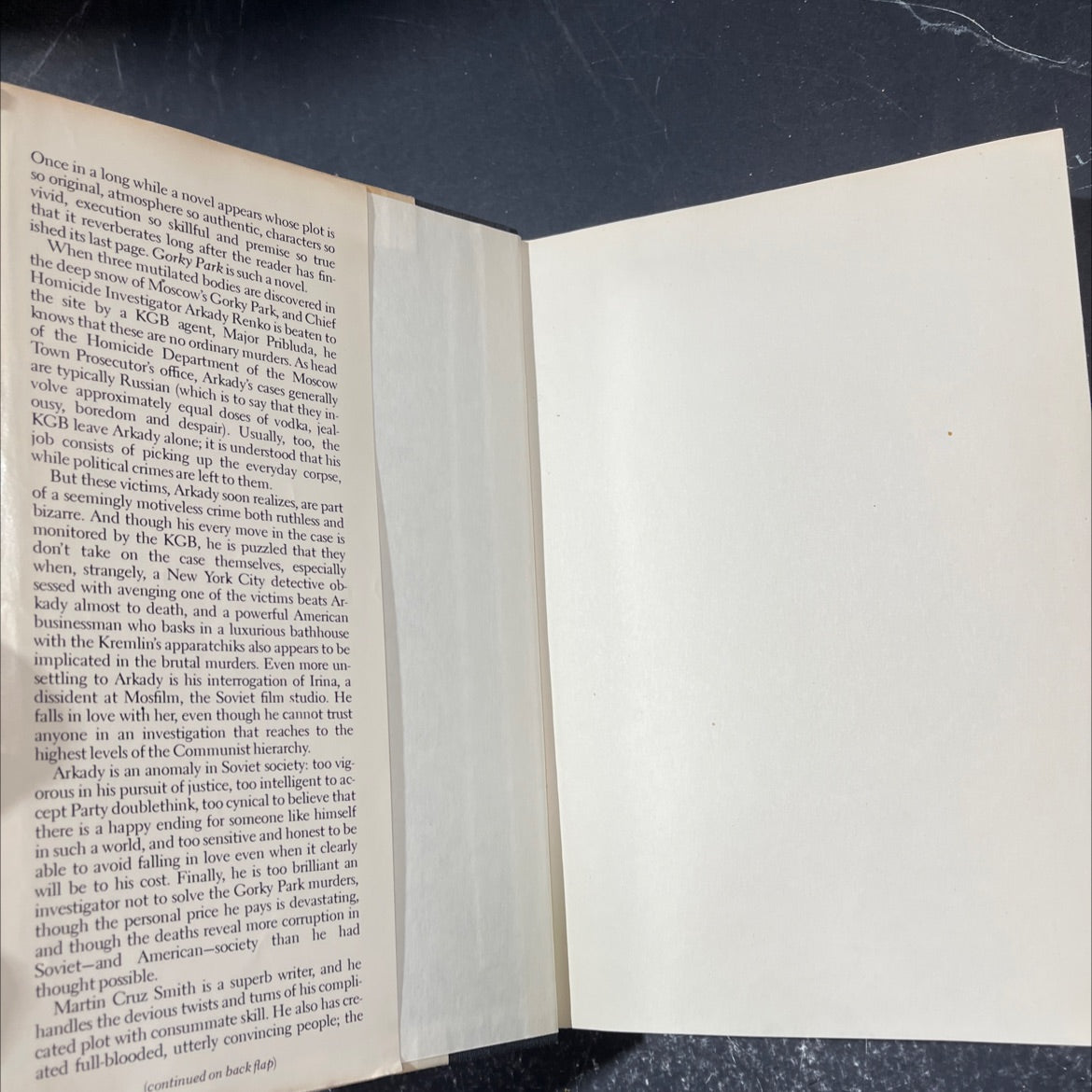 gorky park book, by Martin Cruz Smith, 1981 Hardcover image 4