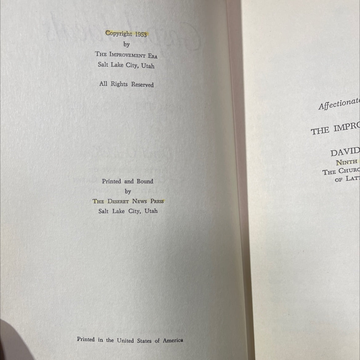 gospel ideals selections from the discourses of david o. mckay book, by david o. mckay, 1953 Hardcover image 3