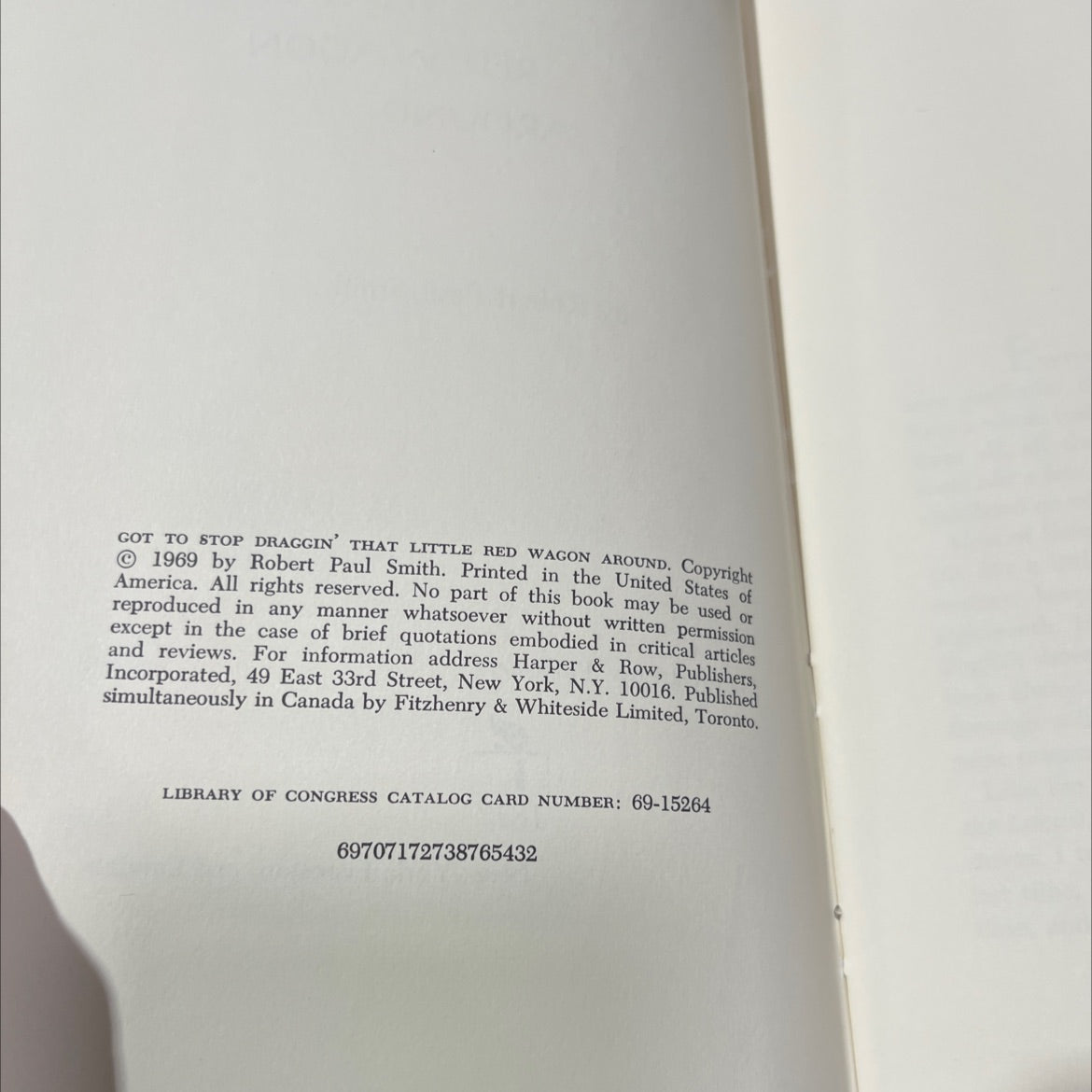 got to stop draggin' that little red wagon around book, by Robert Paul Smith, 1969 Hardcover image 3