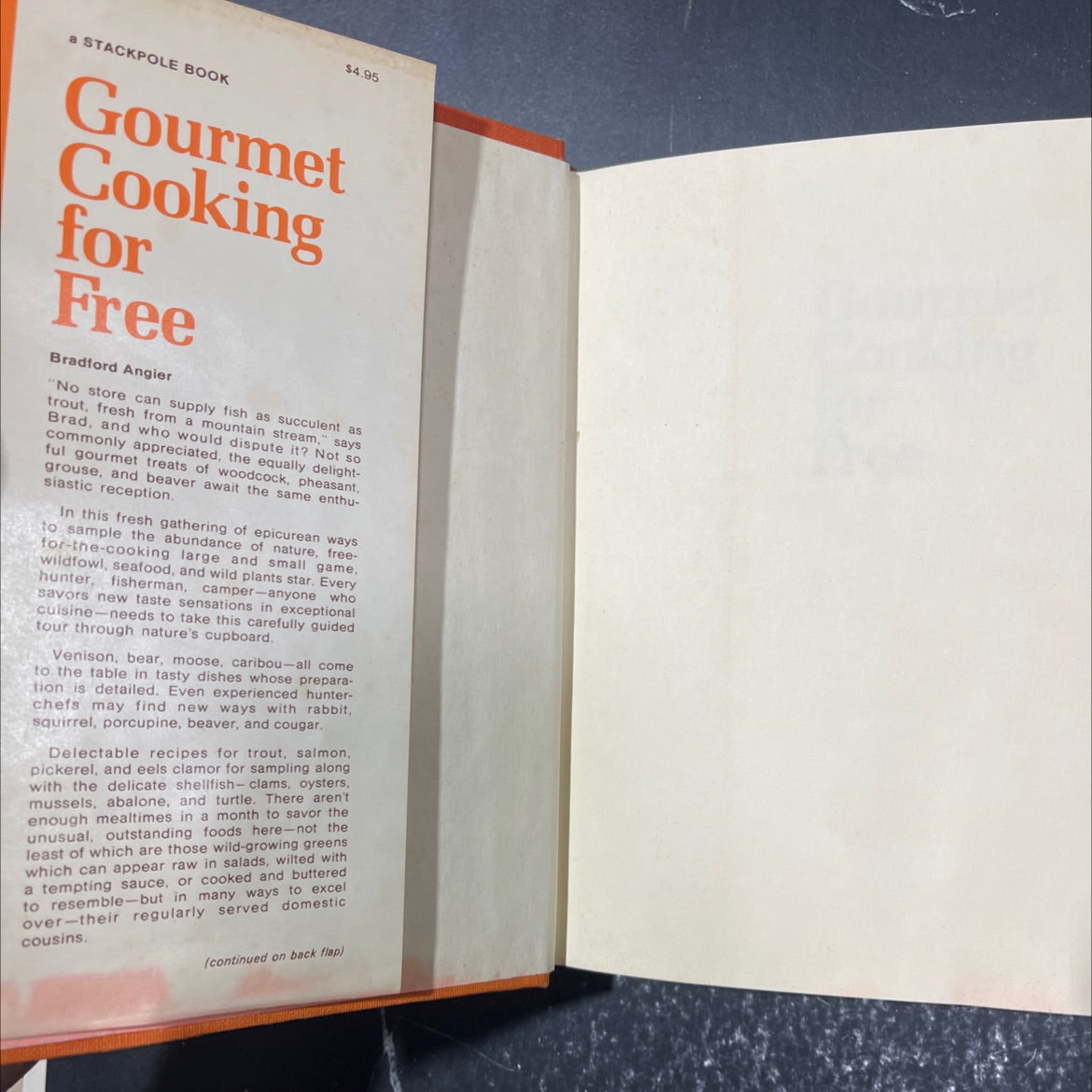 gourmet cooking for free book, by bradford angier, 1970 Hardcover image 4