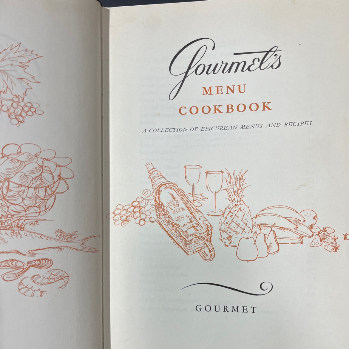 gourmets menu cookbook a collection of epicurean menus and recipes book, by gourmet inc., 1969 Hardcover image 2
