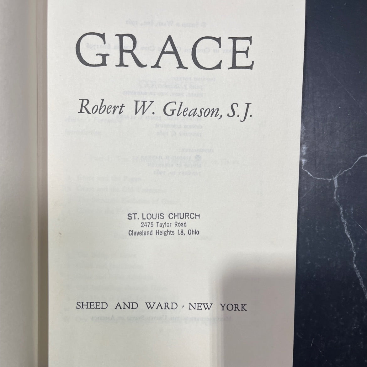grace book, by Robert W. Gleason, S.J., 1962 Hardcover image 2