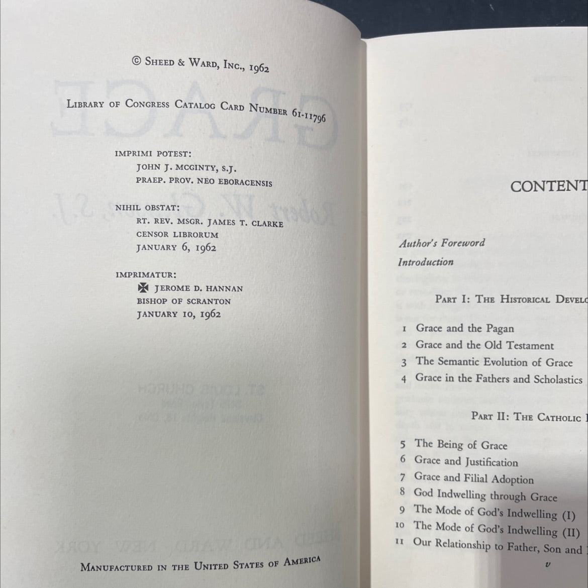 grace book, by Robert W. Gleason, S.J., 1962 Hardcover image 3