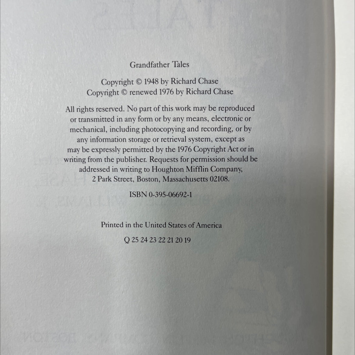 grandfather tales book, by richard chase, 1976 Hardcover image 3