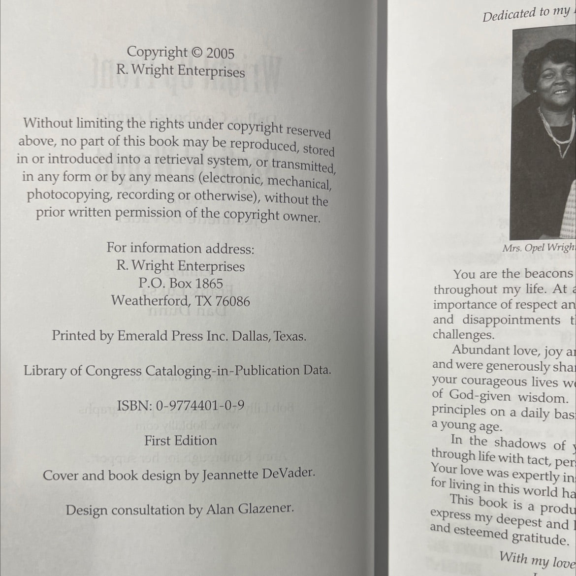 SIGNED grandmothers wisdom book, by rayfield wright, 2005 Hardcover, First Edition image 3