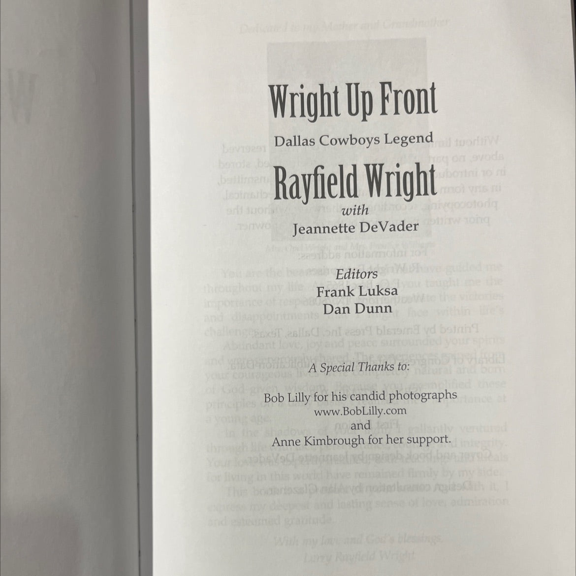 SIGNED grandmothers wisdom book, by rayfield wright, 2005 Hardcover, First Edition image 2