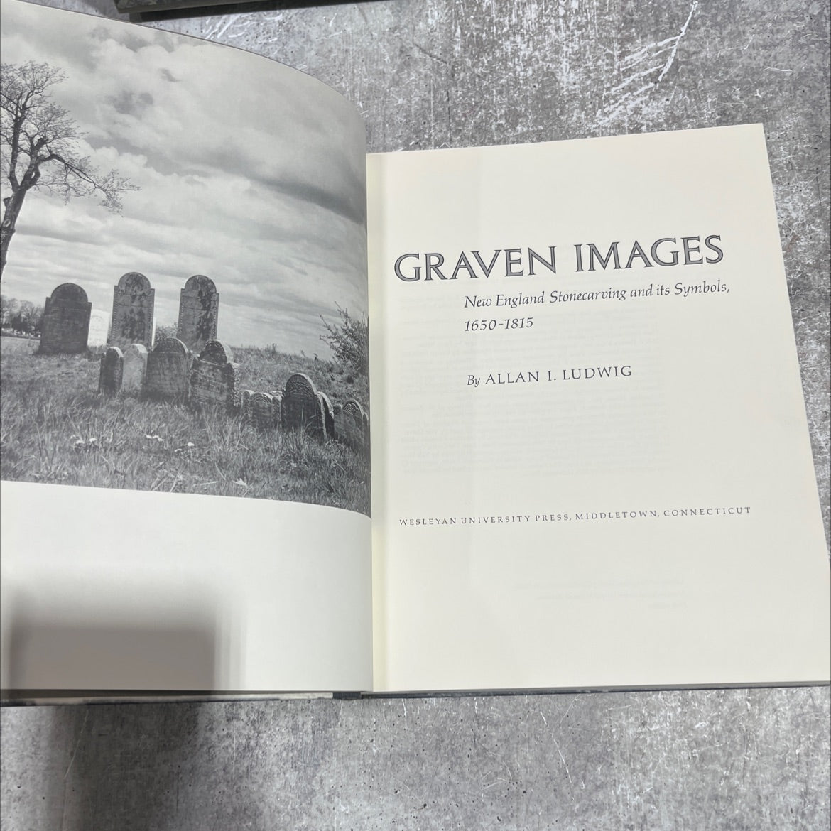 graven images new england stonecarving and its symbols, 1650-1815 book, by allan i. ludwig, 1966 Hardcover image 2