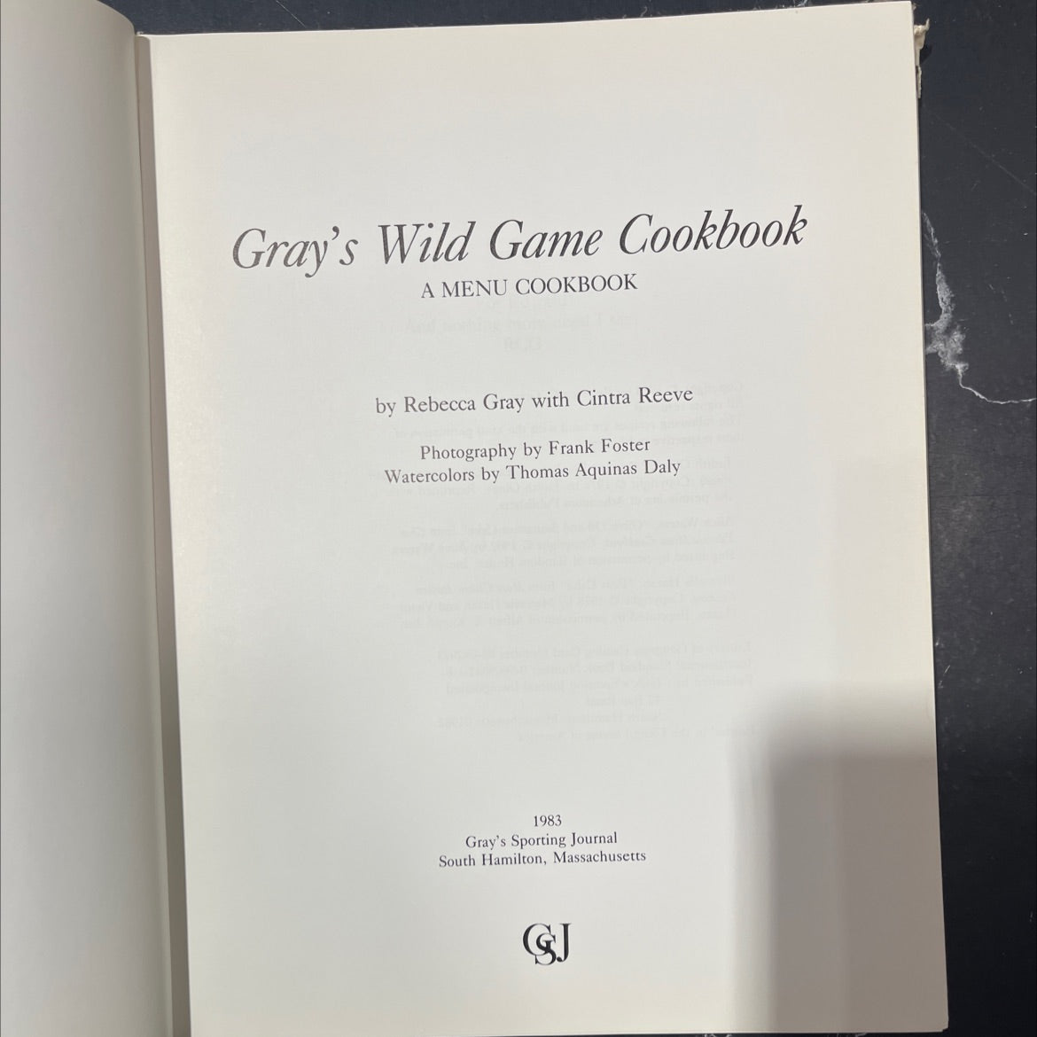 gray's wild game cookbook a menu cookbook book, by Rebecca Gray, 1983 Hardcover image 2
