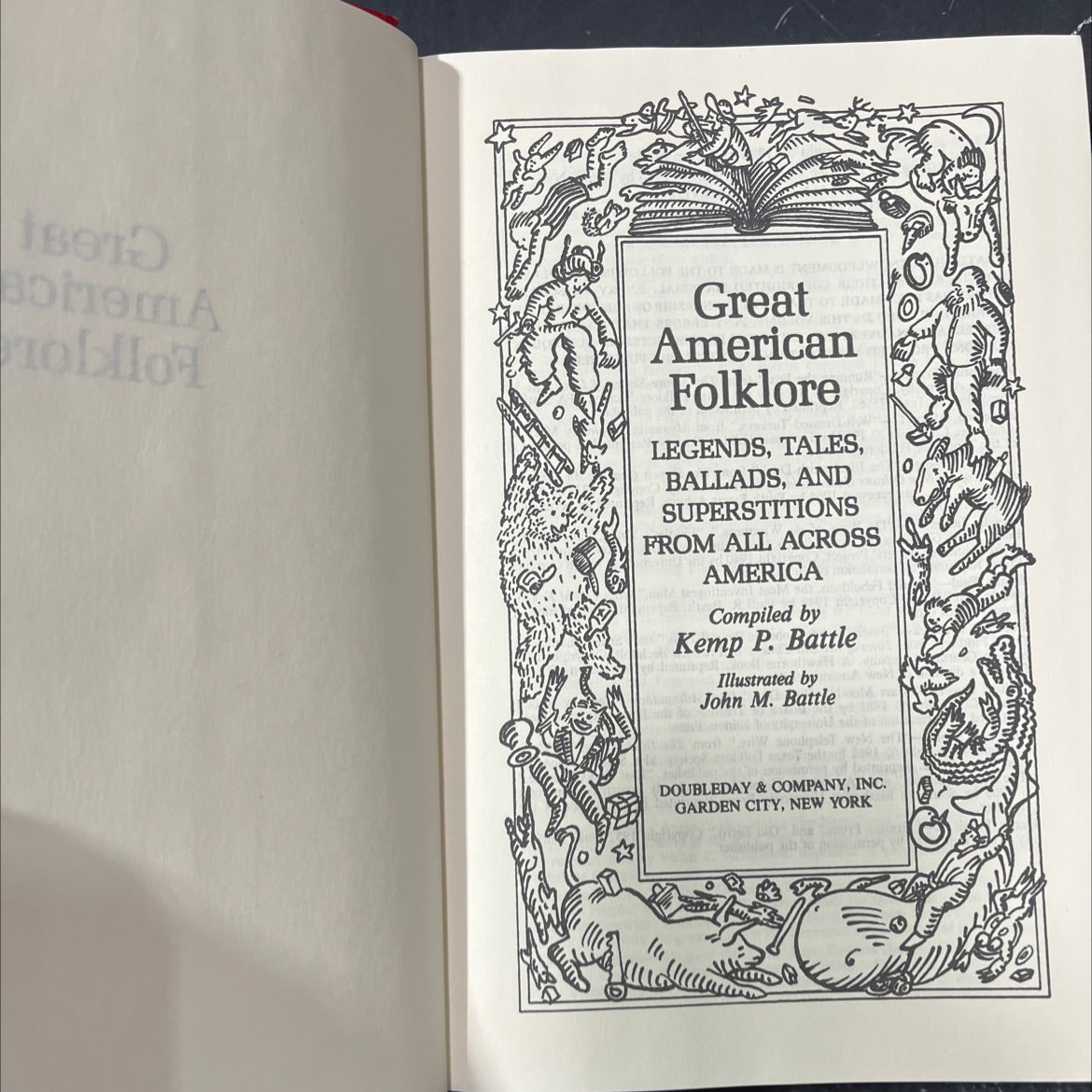 great american folklore legends, tales, ballads, and superstitions from all across america book, by kemp p. battle, image 2