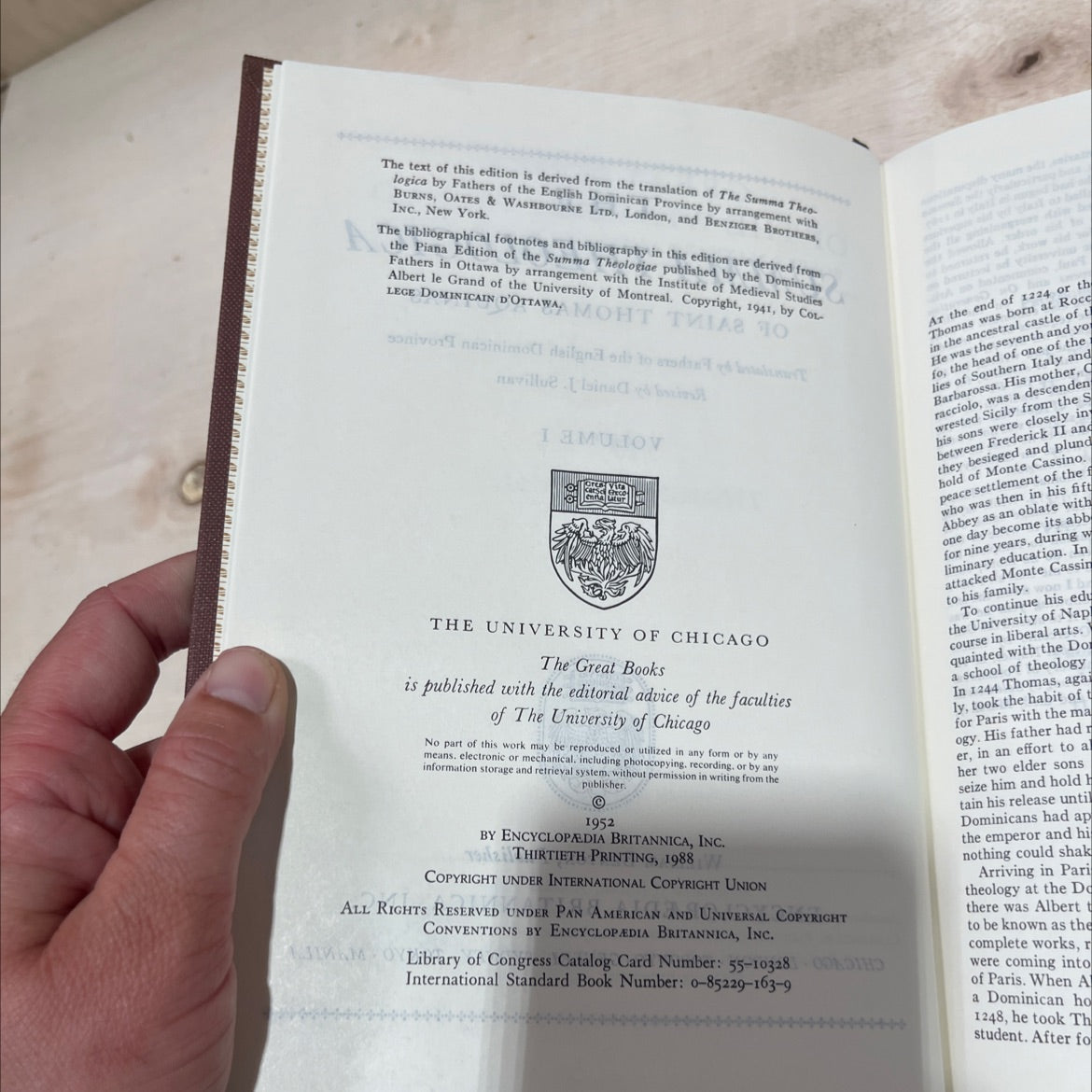 great books of the western world thomas aquinas book, by thomas aquinas, 1988 Hardcover image 3