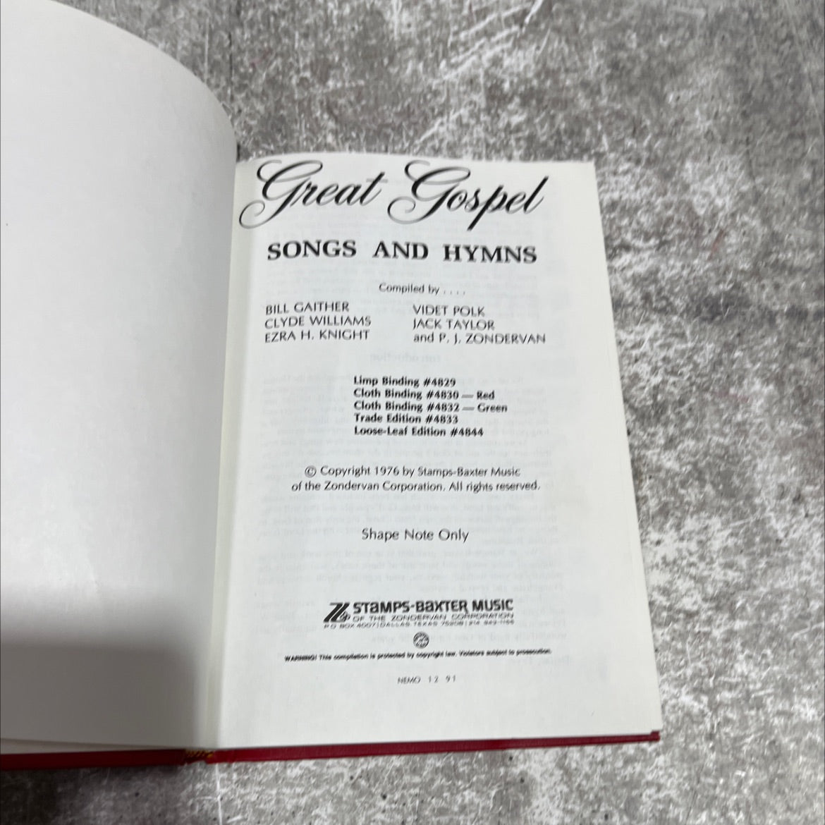 great gospel songs and hymns book, by bill gaither, clyde williams, videt polk, jack taylor, ezra h. knight, p. j. image 2