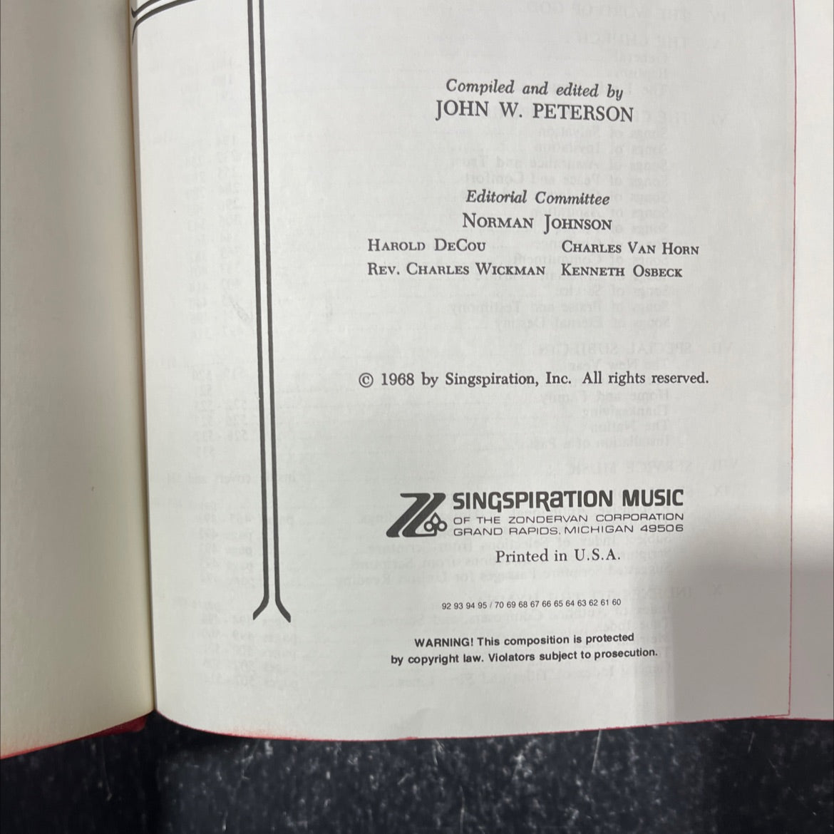 great hymns of the faith book, by john w. peterson, 1968 Hardcover image 3