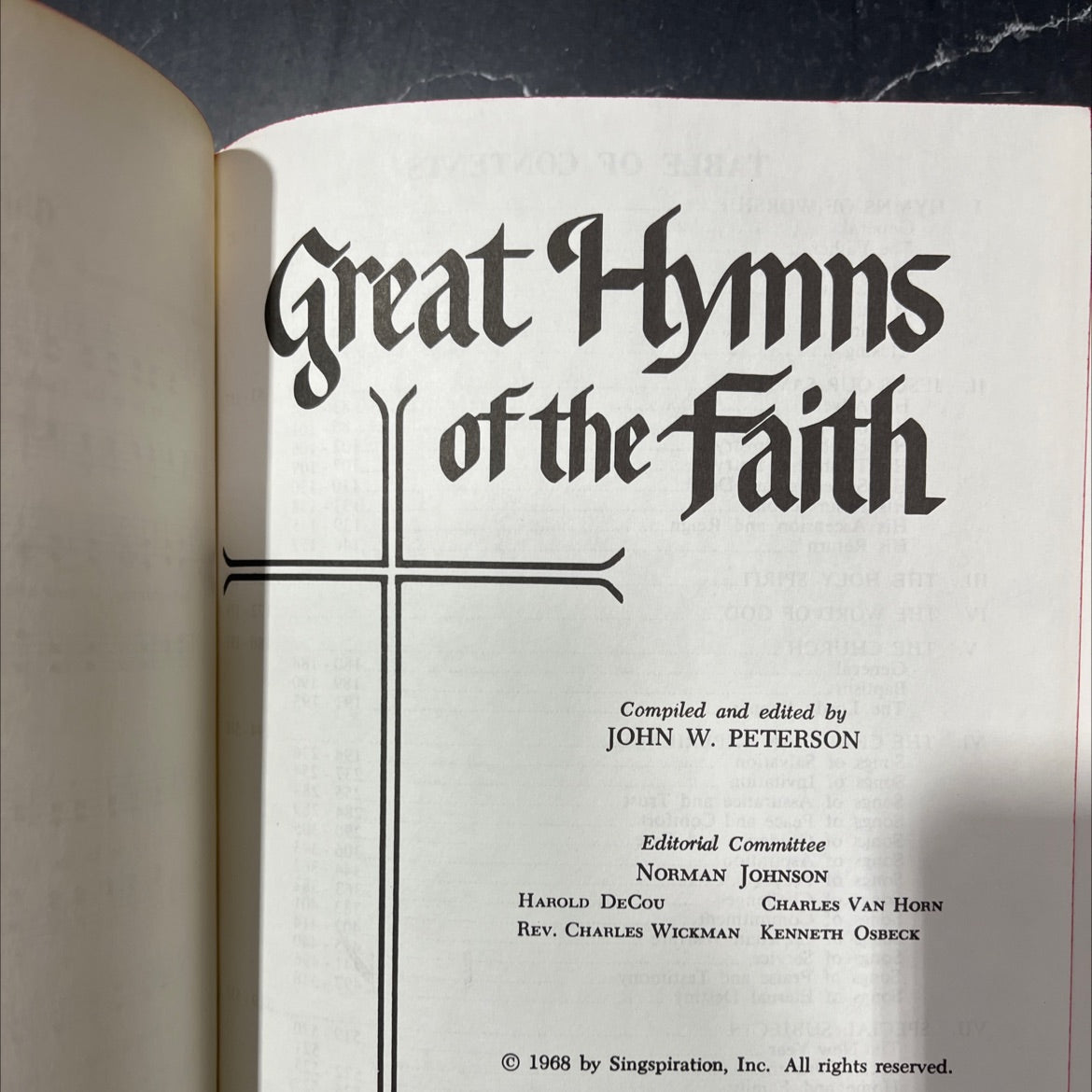 great hymns of the faith book, by john w. peterson, 1968 Hardcover image 2